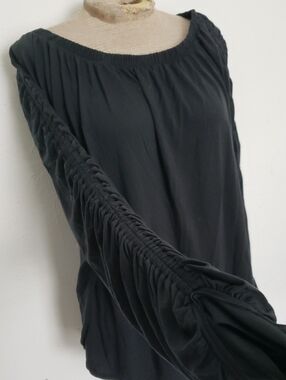 Free People CP CARE "Serenade" Long Ruched Sleeve Top Sz M